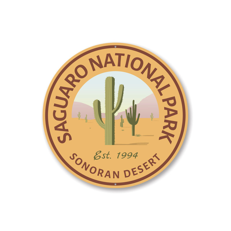 Enseigne en aluminium Saguaro, H 12 po x l 12 po x P 0,04 po