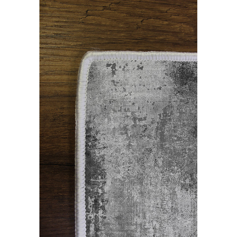 High-Quality Anthracite Area Rug, 5.9 x 9.2 Feet | 100% Polyester, 650 g/m², 0.16 in Pile Height | Digital Printing, Antibacterial, Eco-Friendly, Non-Slip PVC Dot Underside | Machine Washable for Easy Care
