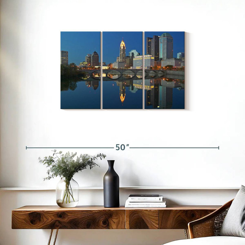 Columbus Twilight Reflection, 20" H x 33" W