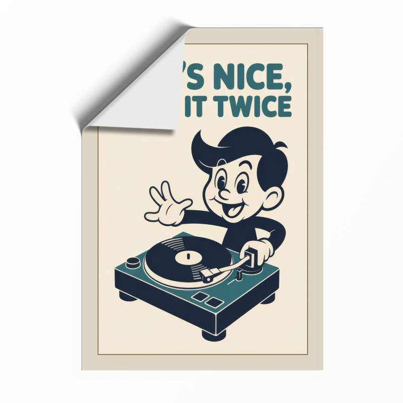 Play It Twice Retro - Framed Print, Unframed, A4 - 29.7 x 21.0 cm