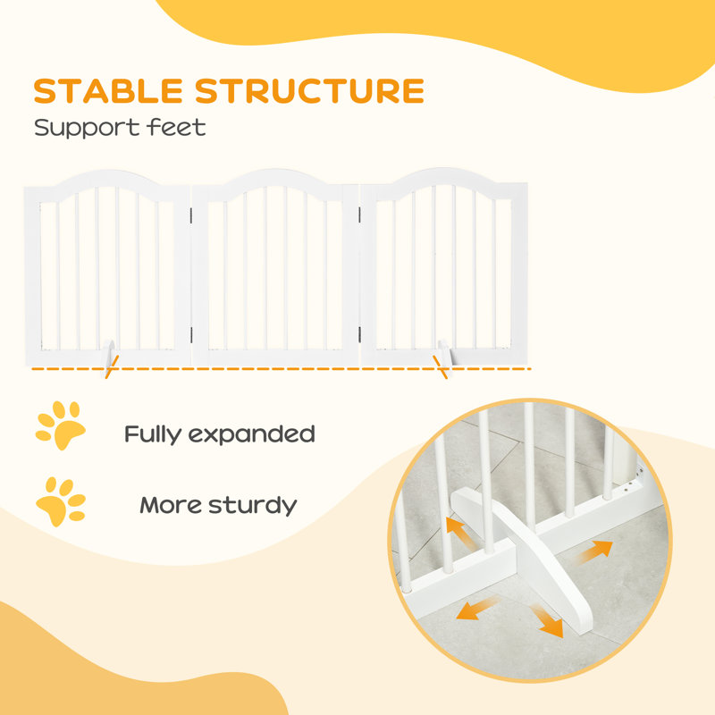 Free Standing Pet Gate, White