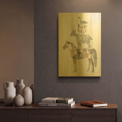 'Farm Family II' By Courtney Prahl Gold Metal Wall Art