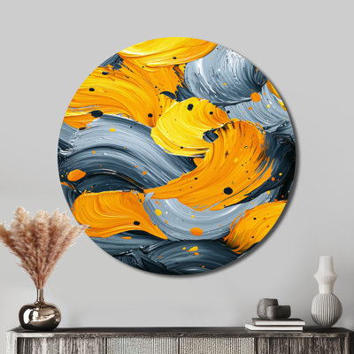Harrill - reproduction d'art moderne en métal jaune, art mural rond en fauvisme