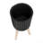 S/2 10/12" RIDGED PLANTER W/ WOOD LEGS, BLACK (KD)