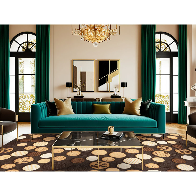  Tapis lavable avec biscuits et biscuits, Rectangle 7 pi x 9 pi