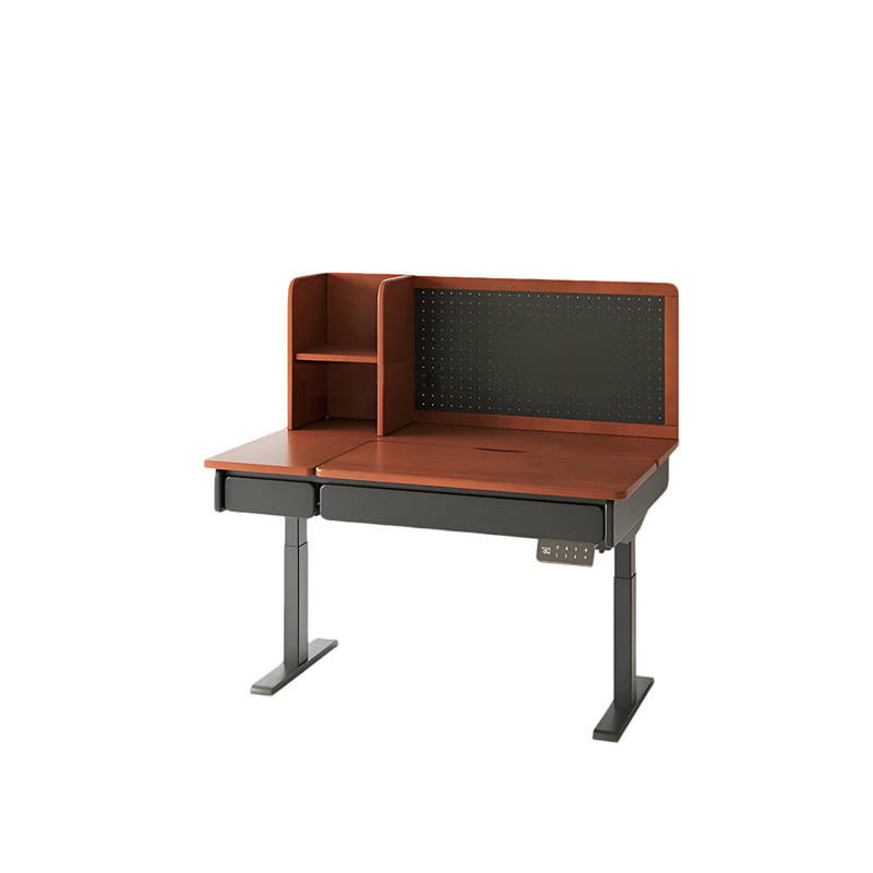 Bureau réglable en bois massif 55,12 po, H 46,85 po x l 55,12 po x P 29,53 po