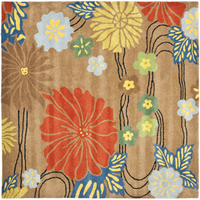 Clovill Hand Tufted Wool And Viscose Floral Rug