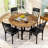 5-Piece Kitchen Table Chairs Set, Dining Table Set For 4, Rounded Dining Room Table Set With Four Chairs And Wooden Table Tops Dining Table Set With Backrest For Small Spaces, Dining Or Living Room-2141578868