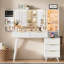 Bureau de coiffeuse éclairé en bois