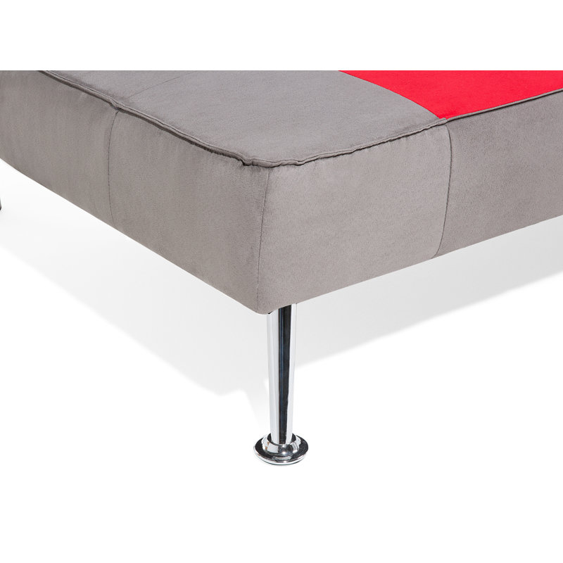 Olsker 3 Seater Velvet Sleeper, Grey/Red