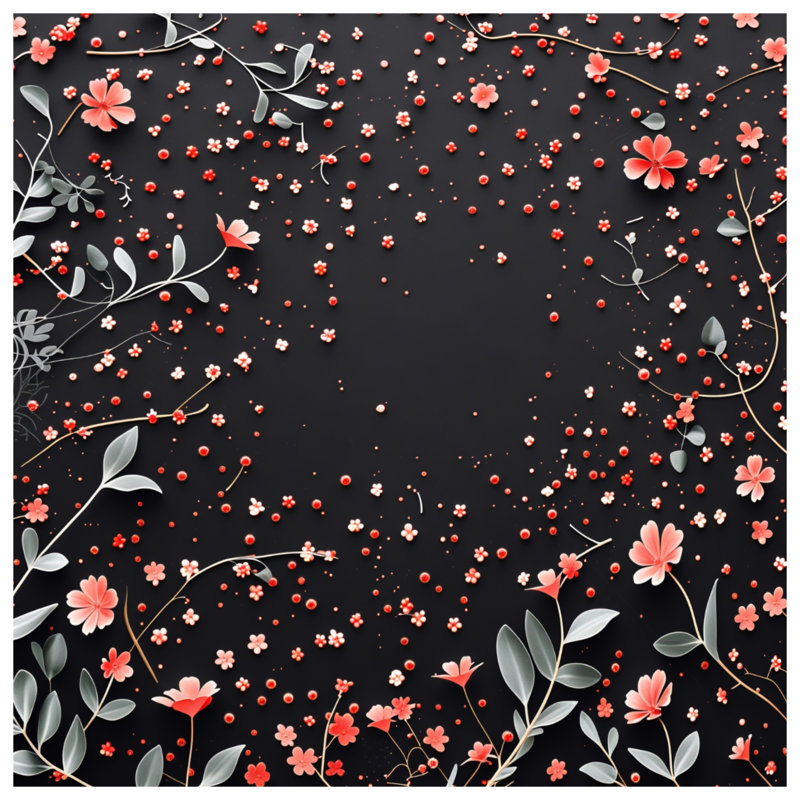 Coussin Floral, 16 x 16 inches
