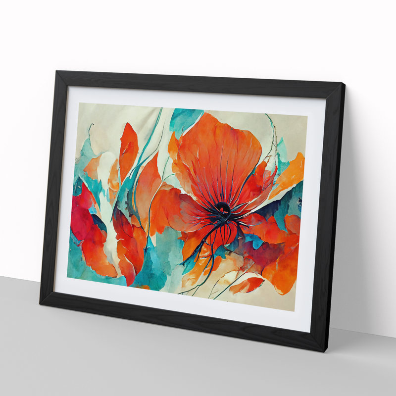 Flowers - Framed Print, Black Framed, 46cm H x 64cm W