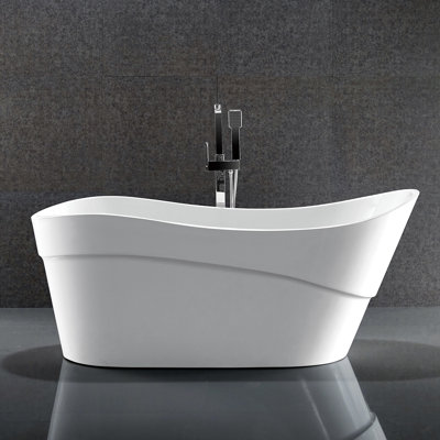 67" x 31.5" Freestanding Soaking Acrylic Bathtub