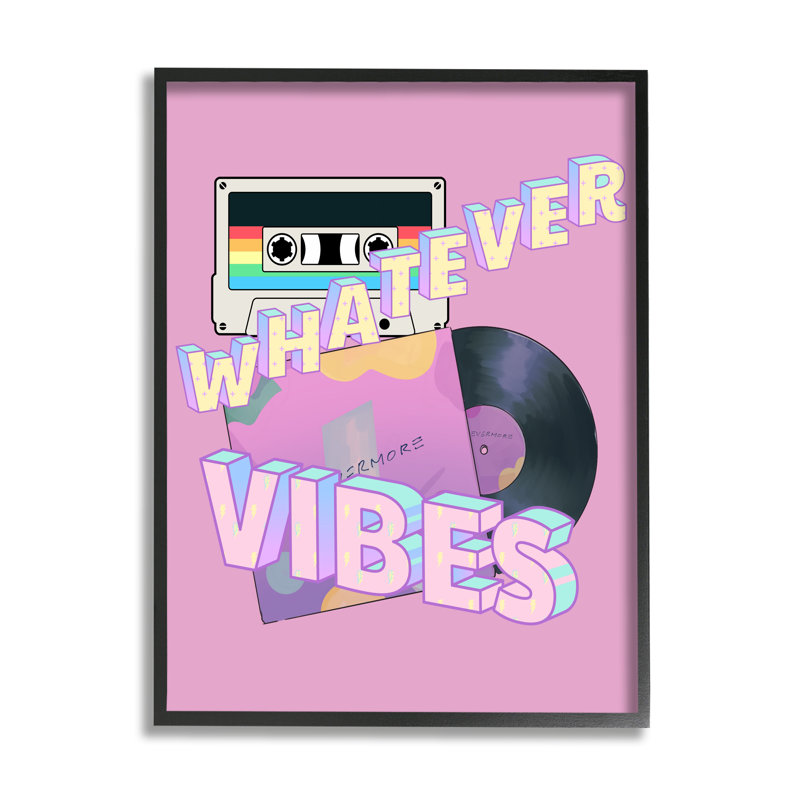 Impression sur cassette, quelle que soit la vibration, encadrée sur bois par Jesse Keith, Giclée encadrée noir minuit