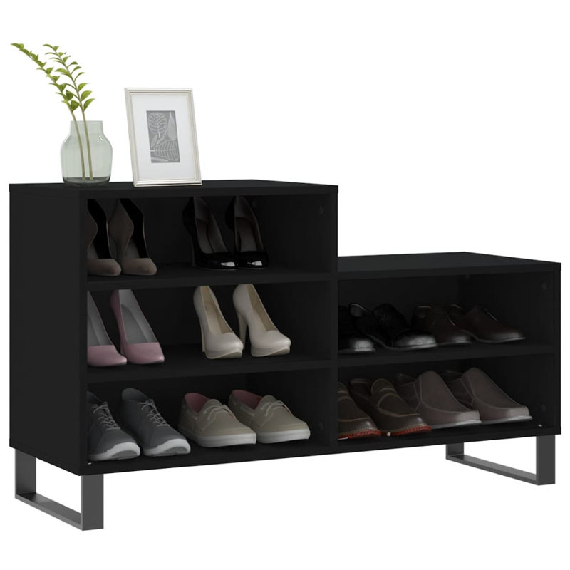 10 Pair Shoe Storage Cabinet, Black