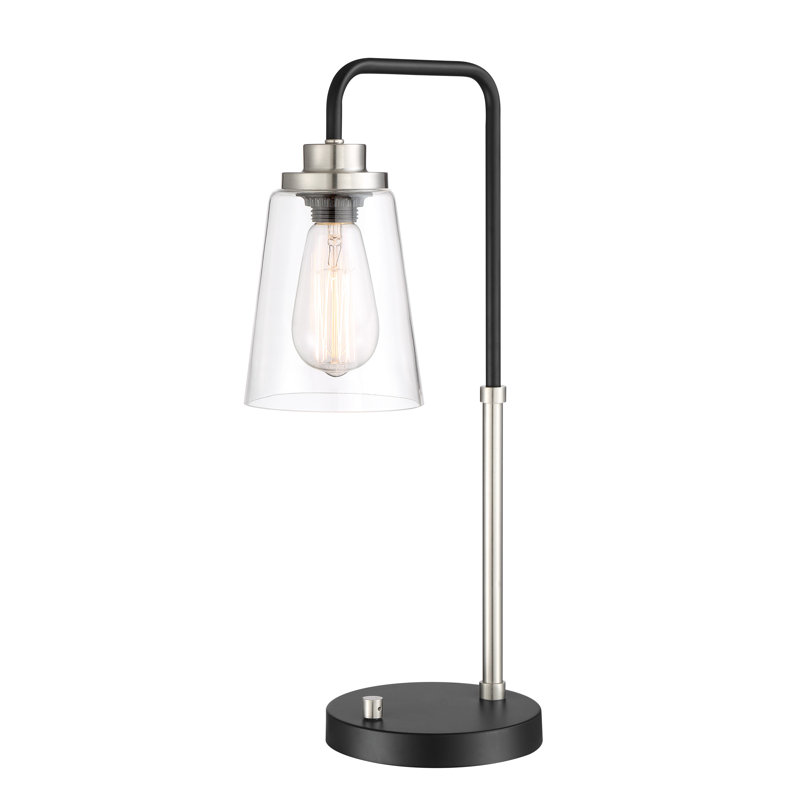 Lampe de table 20 po Orlowski, Nickel brossé, Nickel brossé / transparent