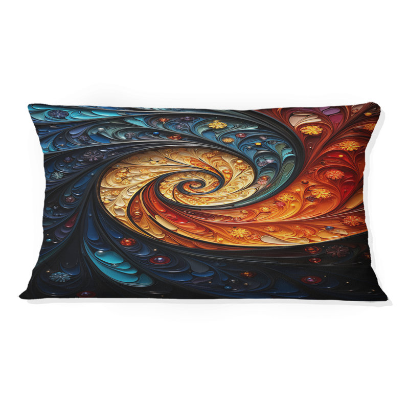 Rhythmic Pulse II - Abstract Spirals Printed Throw Pillow