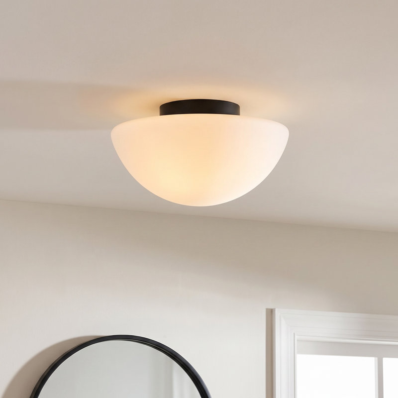 Porter Glass Flush Mount, 9.5" H x 17" W x 17" D