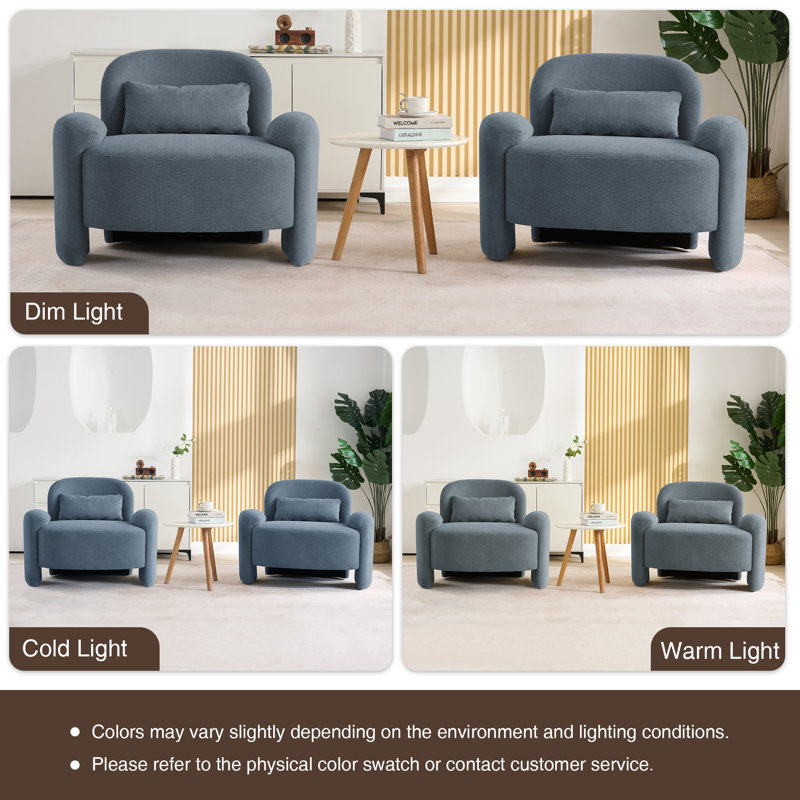 Fauteuil d'appoint moderne surdimensionné 37,2 po, Bleu