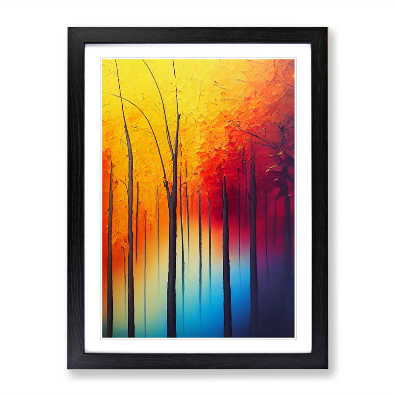 Autumn Forest In Colour Framed Print, Black Framed, 64cm H x 46cm W