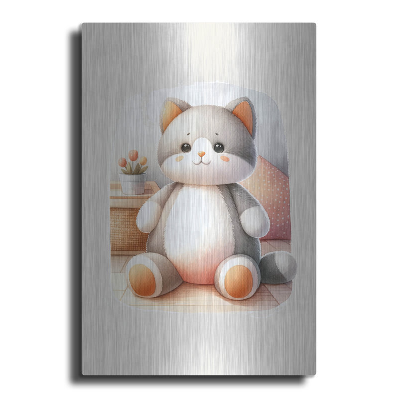 «Cuddly Kitten» par Andreas Magnusson, art mural en métal, 24 po x 36 po, H 24 po x l 16 po