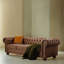 Canapé Chesterfield en similicuir à accoudoirs roulés de 89 po Kiryak-1370083949