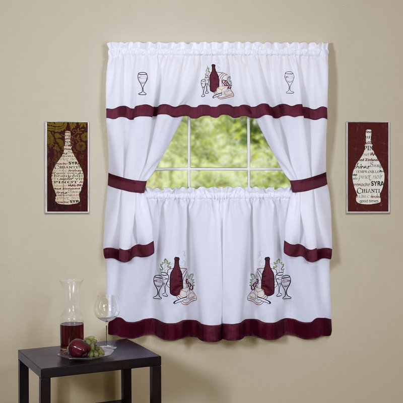 Rideau de café Adonai Cabernet, L 36 po x L 52 po