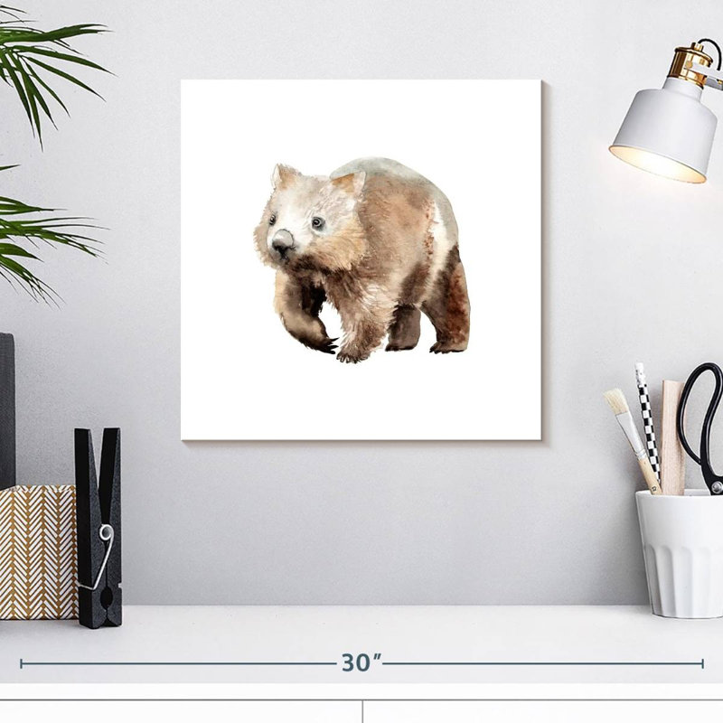 Crowle aquarelle Wombat, H 16 po x l 16 po