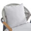 Fauteuil club d'extérieur en corde avec cadre gris et coussin, ensemble de 1