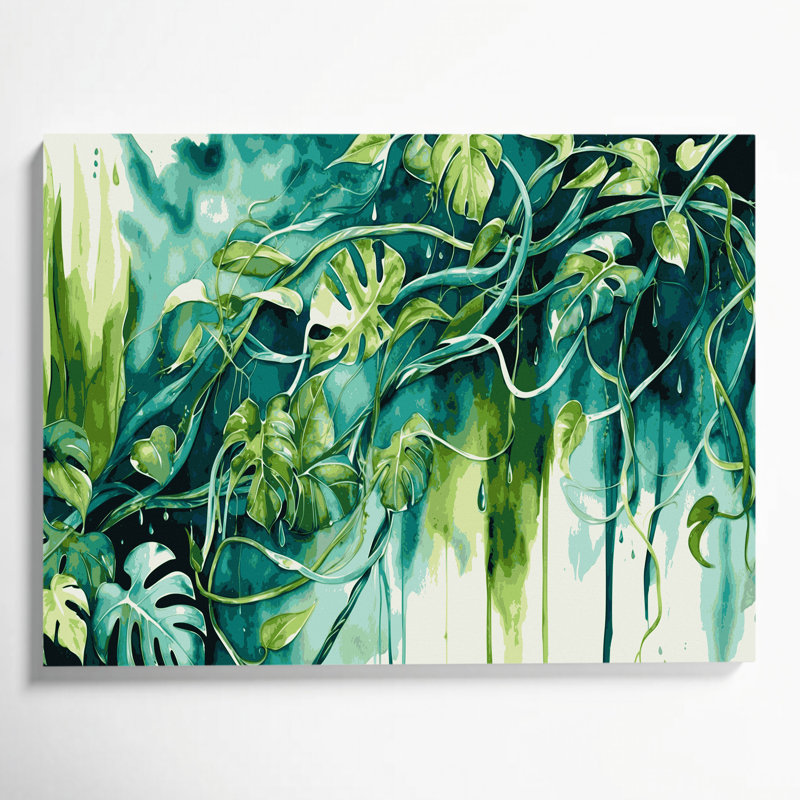 Art mural sur toile vert hawaïen, H 20 po x l 24 po