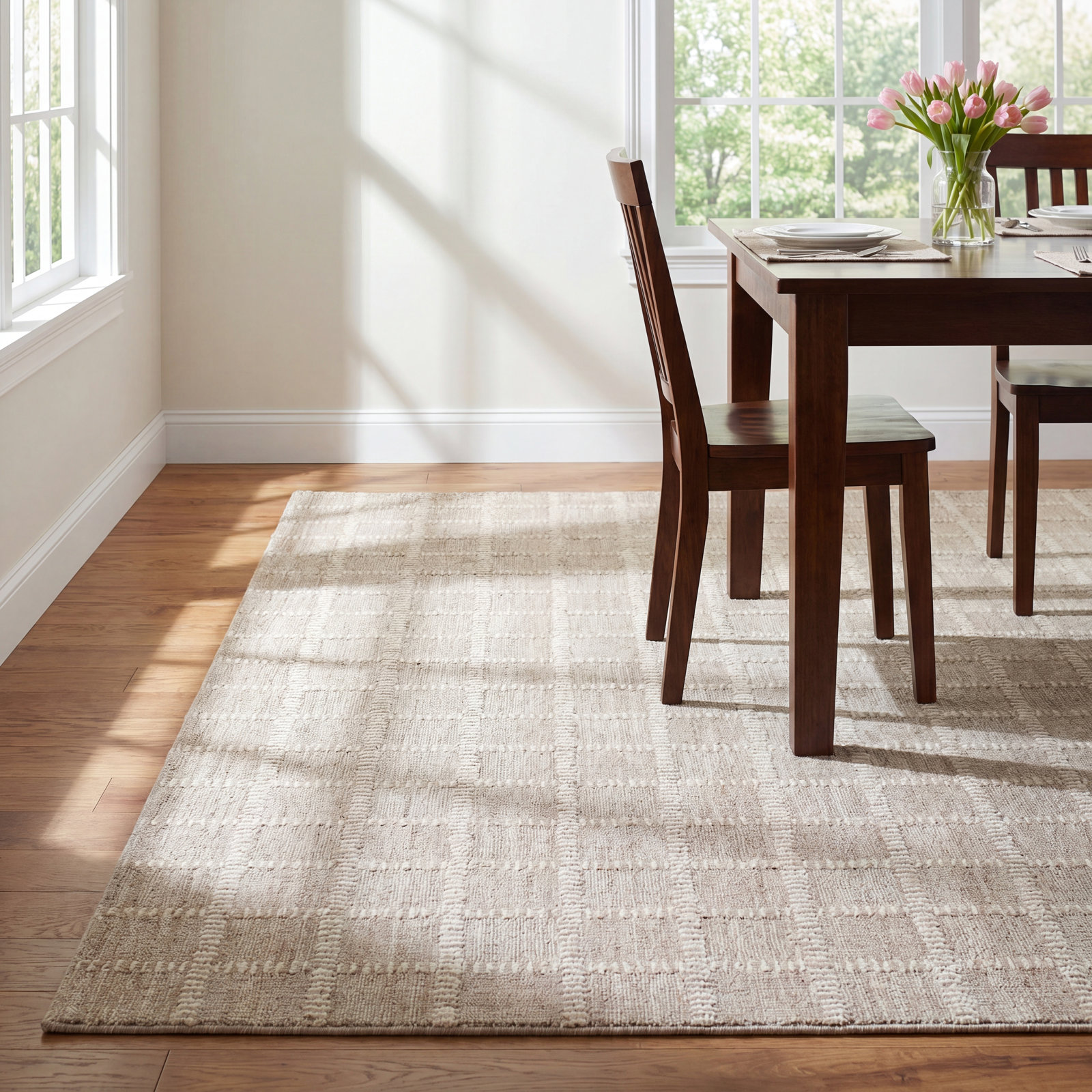 Lanora Hand-Tufted Geometric Wool Rug, Rectangle 8' x 10'