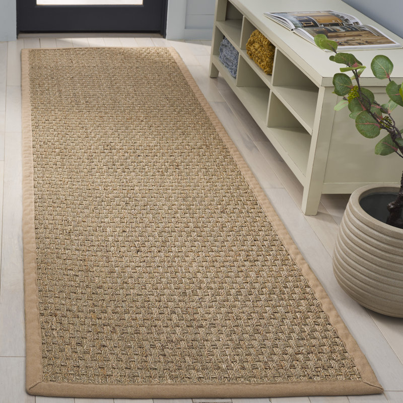 Tapis naturel / beige en lattes de bambou / beige, Tapis de couloir 2 pi 6 po x 18 pi