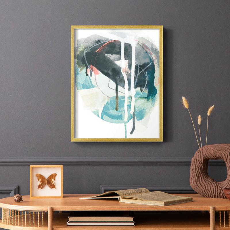 «Stone Aperture II», reproduction encadrée - bois massif, H 10 po x l 8 po, Or