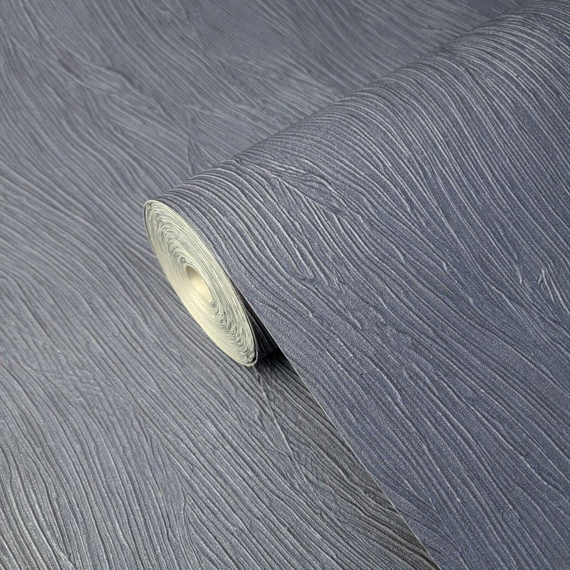 Rouleaux de papier peint texturé contemporain, Gris foncé