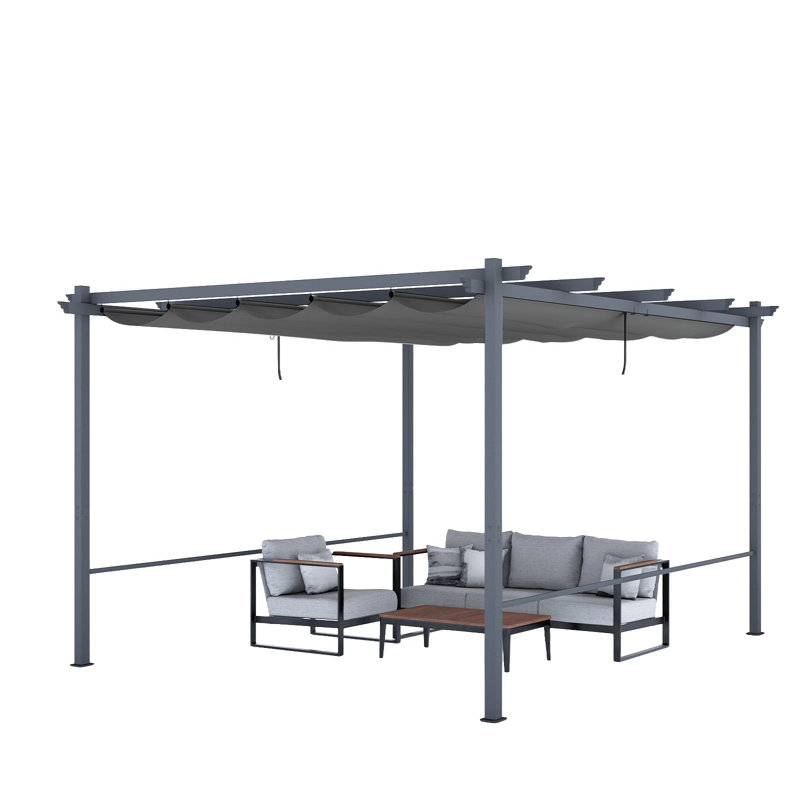Aoodor Pergola Replacement Canopy, 124" W x 101.5" D, Gray