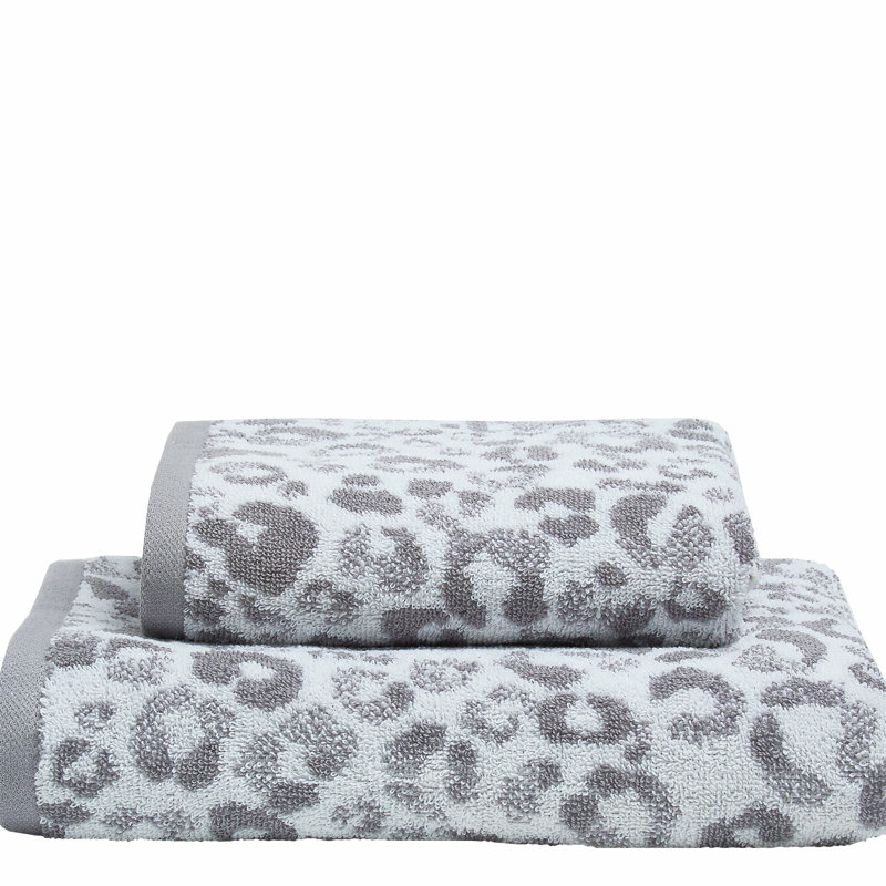 Midweight Jacquard Hand Towel, Grey
