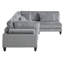 Canapé modulaire en velours côtelé gris, 4 pièces, pieds en bois massif, coussins moelleux pour la maison 4, rembourrage en mousse pour une vie confortable