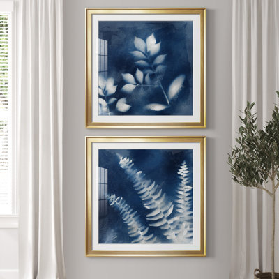 «Nature's Indigo III», ensemble de 2 reproductions d'art encadrées