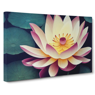 Pleasant Lotus Flower - Wrapped Canvas