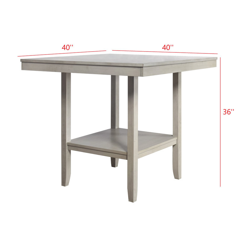 Bouganville Solid Wood Base Dining Table, Gray