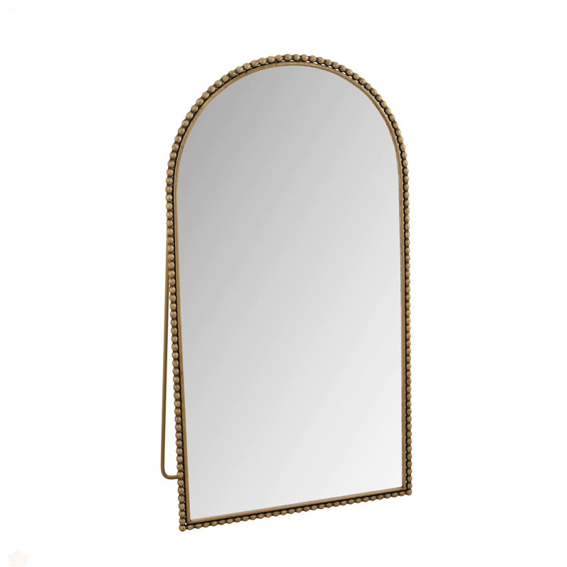 Iron Arch Retro Full Length Mirror With Supporting Feet, For Living Room, Bedroom (Gold), Gold