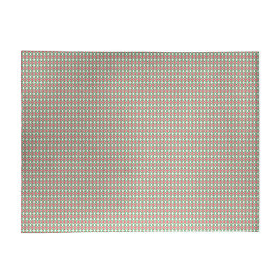 Tapis de zone rouge/vert fait main géométrique
