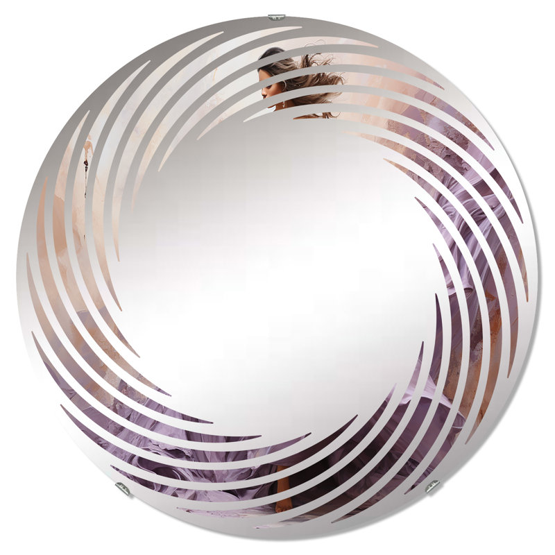 Ballet Dance In Lilac II - Miroir mural en spirale - MIR110573-Rond, 23,6 po x 23,6 po