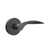 Mercury Wave/Drop Privacy (Bed & Bath) Door Lever with Round Rosette