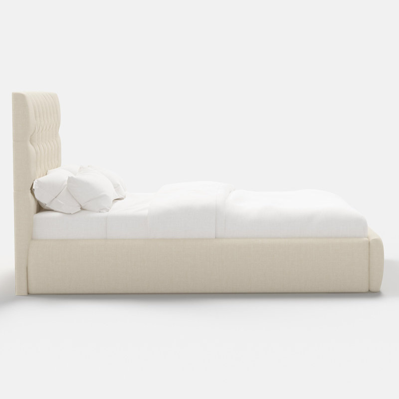Perigold Upholstered Bed, Cream, Queen