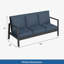 Canapé de patio 75 po 3 places en aluminium toutes saisons avec structure à coussins épais