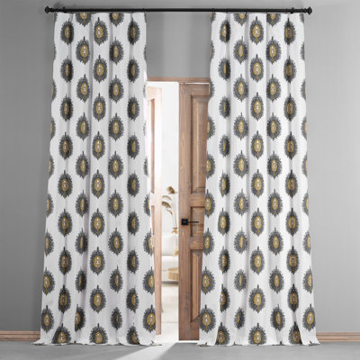 Rideaux occultant pour le salon - Rideaux imprimés en coton pour grande chambre à coucher à panneau simple