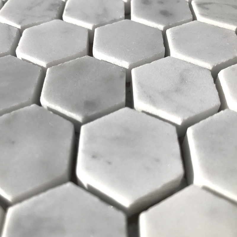 Carrara 1" x 1" Marble Honeycomb Mosaic Wall & Floor Tile