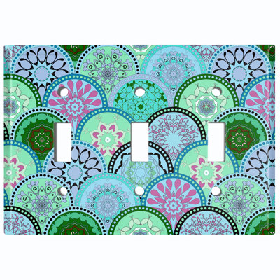 Patterned 3 - Gang Toggle Light Switch Standard Wall Plate