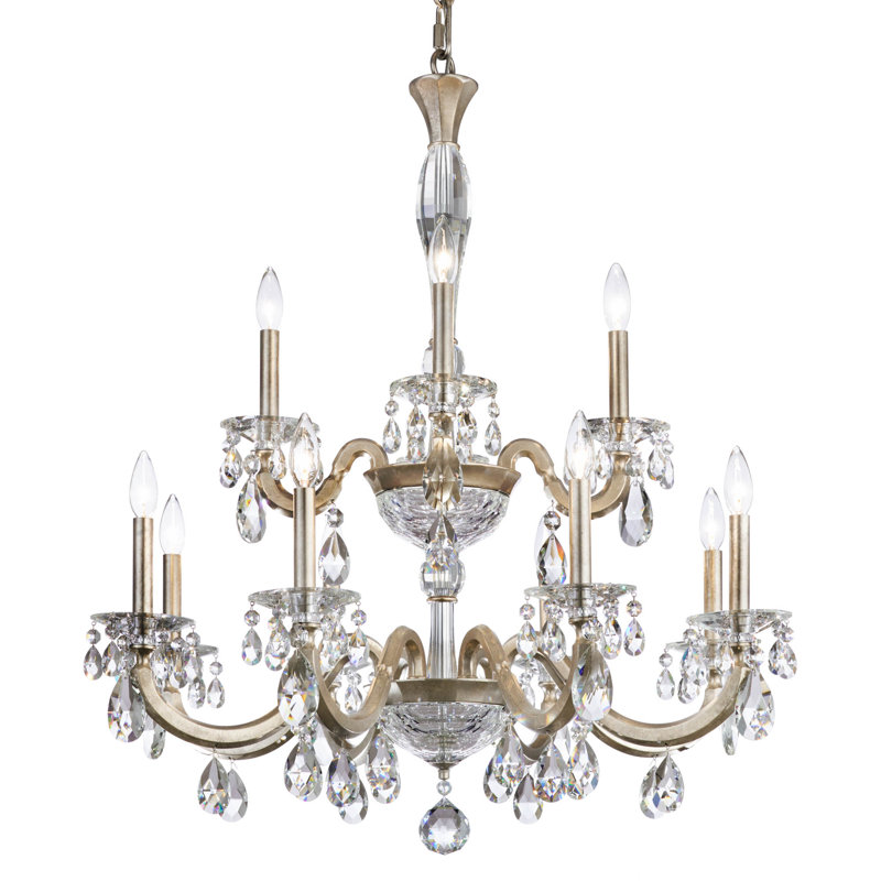 San Marco 12 - Light Chandelier, Antique Silver